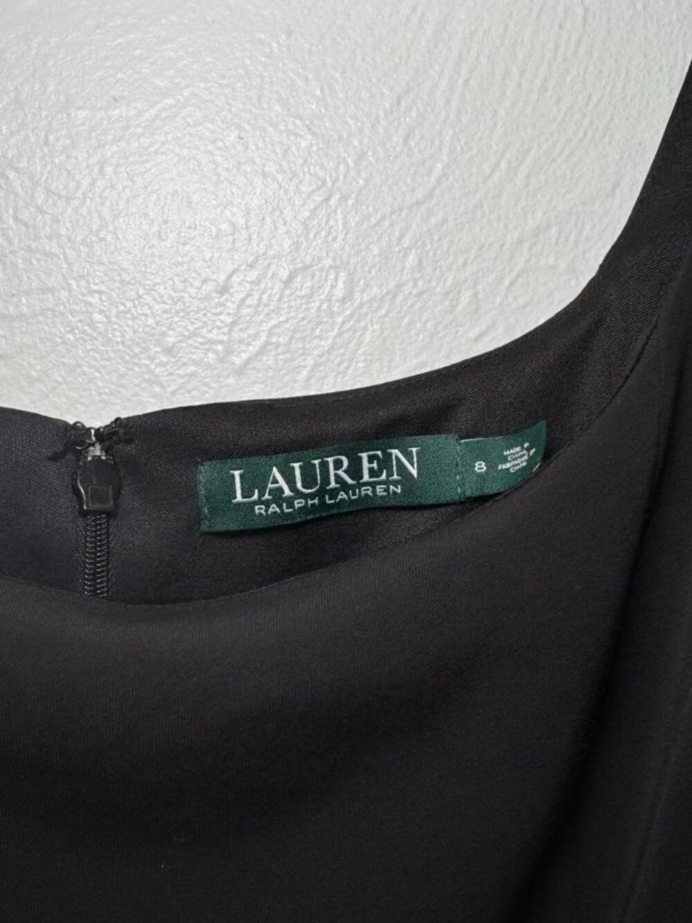 Lauren Ralph Lauren Black Sleeveless A Line Dress Mesh Hem Size 8 Formal - Picture 4 of 5